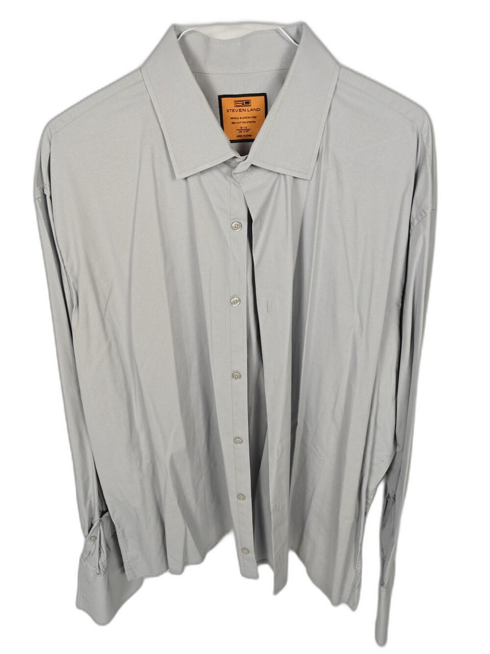 Steven Land Men's Light Blue French Cuff Dress Shirt 18.5 36/37 Big & Tall